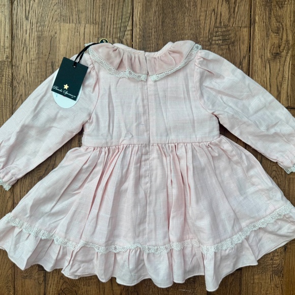 NWT Piccola Speranza Baby Doll Dress Soft Pink Girls Size 9 Months - Picture 4 of 9